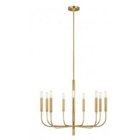 BRIANNA 9 light chandelier Mid Century Minimal Chandelier | Burnished Brass