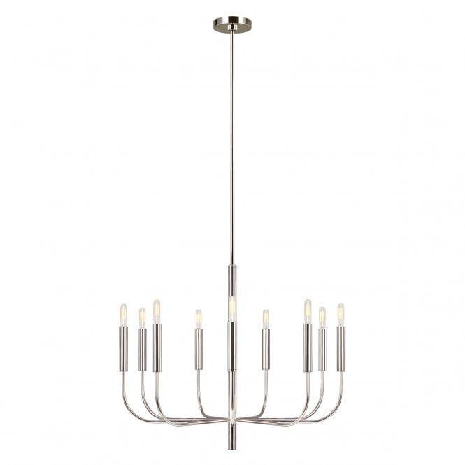 BRIANNA 9 Light Chandelier | Polished Nickel