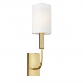 BRIANNA Wall Light Burnished Brass White Shade