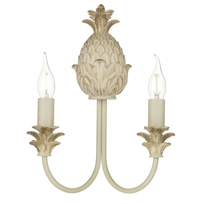 CABANA Luxury Pineapple Wall Bracket Painted in Cream/Gold
