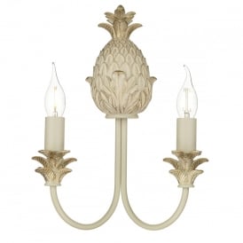 CABANA Luxury Pineapple Wall Bracket Painted in Cream/Gold