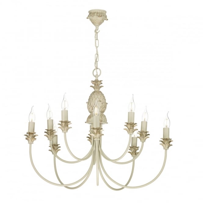 CABANA Pineapple luxury 10 Light Pendant Cream and Gold