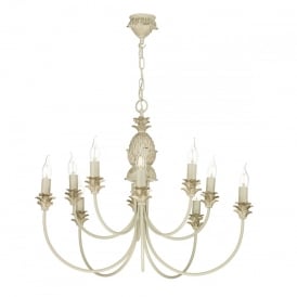 CABANA Pineapple luxury 10 Light Pendant Cream and Gold