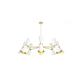 CAIRO 8 Arm Contemporary Chandelier Powder Coated White