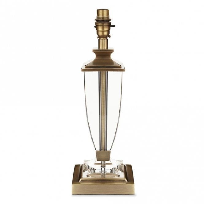 CARSON Large Table Lamp Antique Brass Crystal Base Only