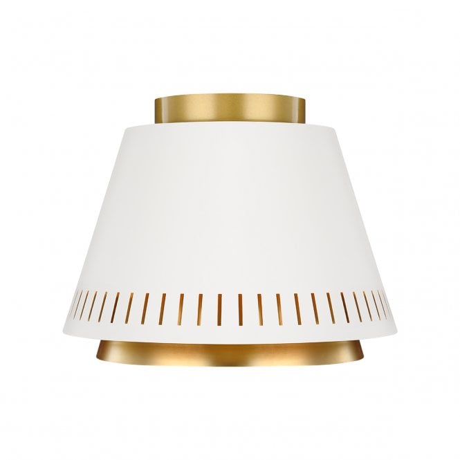 CARTER Flush Ceiling | Matte White & Burnished Brass