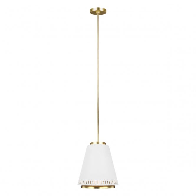 CARTER Pendant Matte White & Burnished Brass