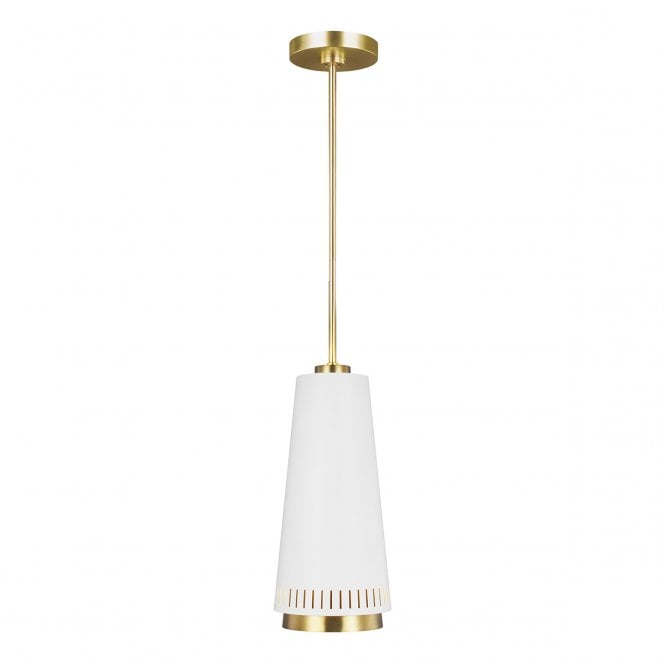 CARTER Pendant Style A Matte White & Burnished Brass