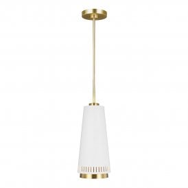 CARTER Pendant Style A Matte White & Burnished Brass