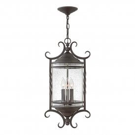 CASA 3 Light Chain Lantern in Olde Black IP44 Rated for Outdoor Use