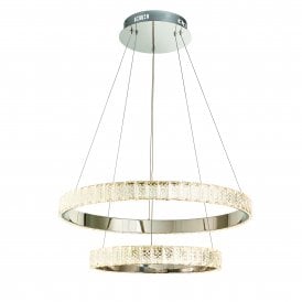 CELESTE 2 Hoop LED Pendant Light | Crystal & Polished Chrome