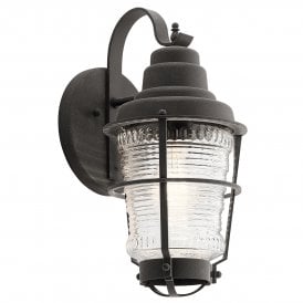 CHANCE Harbor Small Wall Lantern in Weathered Zinc IP44 Rated for Outdoor Use