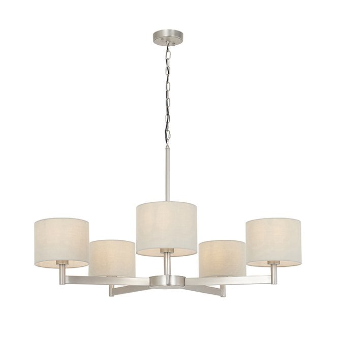 CHAPLIN 5 Light Ceiling Pendant With Taupe Shades
