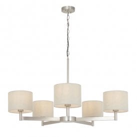 CHAPLIN 5 Light Ceiling Pendant With Taupe Shades
