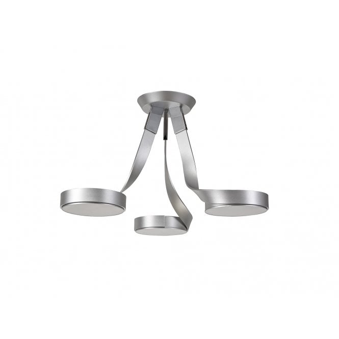 CHARLIE 3 Light Ceiling Semi-Flush Polished Chrome Silver