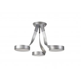 CHARLIE 3 Light Ceiling Semi-Flush Polished Chrome Silver