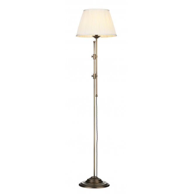 CHESTER Height Adjustable Floor Lamp in Antique Brass | Base Only
