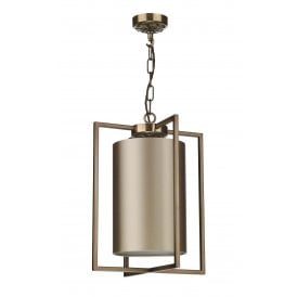 CHISWICK Single Pendant Antique Brass | Almond Cream Shade