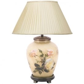 CLASSIC Rose Small Glass Table Lamp | Almond Shade