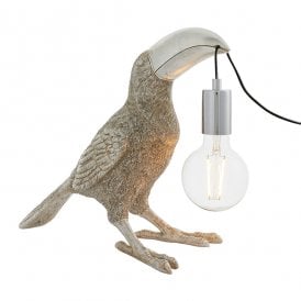 CLYDE Vintage Silver Toucan Table Light