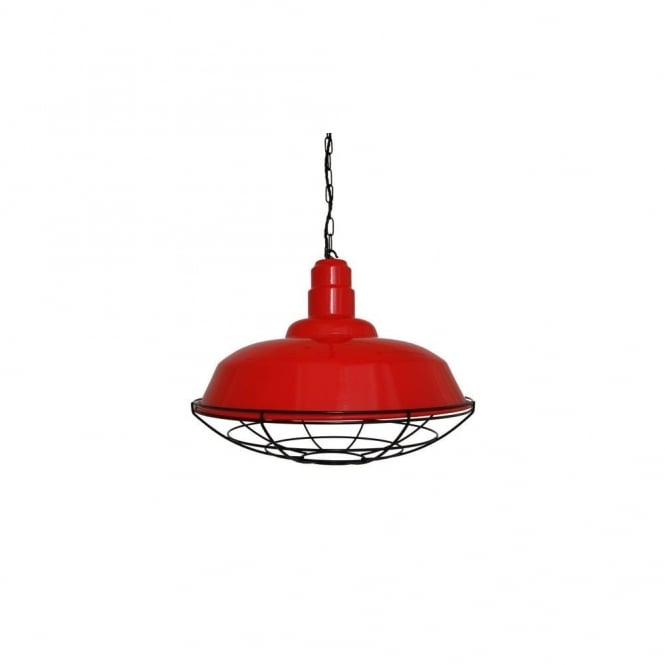 COBAL Industrial Pendant in Powder Coated Red