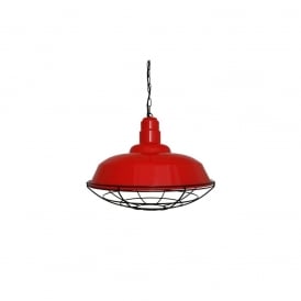 COBAL Industrial Pendant in Powder Coated Red