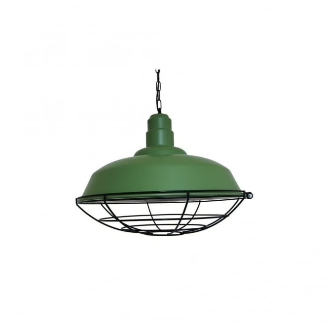 COBAL Industrial Pendant in Powder Coated Sage Green