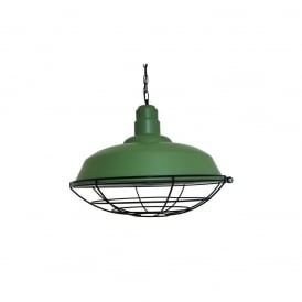 COBAL Industrial Pendant in Powder Coated Sage Green