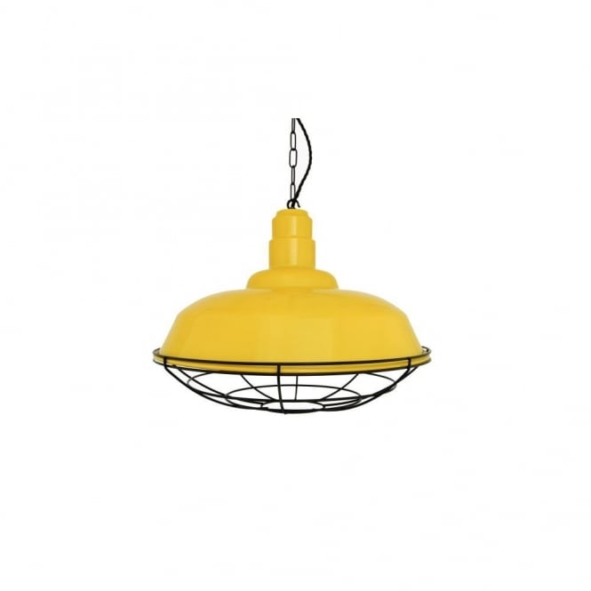 COBAL Industrial Pendant in Powder Coated Yellow