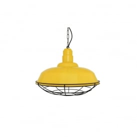 COBAL Industrial Pendant in Powder Coated Yellow
