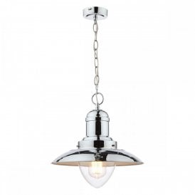 Laura Ashley Polished Chrome Fisherman Ceiling Light Designer Lighting