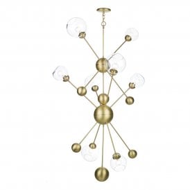 COSMOS 8 Light Ceiling Pendant Butter Brass
