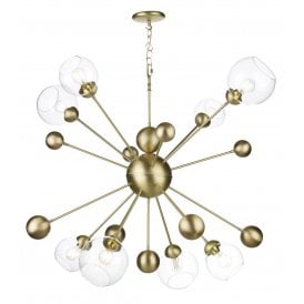 COSMOS 8 Light Horizontal Pendant | Butter Brass