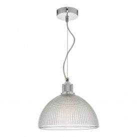 CYTHERIA Pendant Chrome & Clear Prismatic Glass