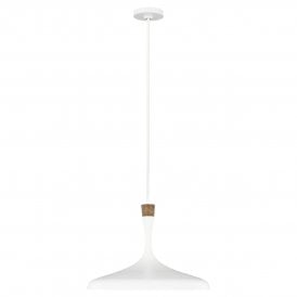DARWIN Pendant Matte White Wood Detail