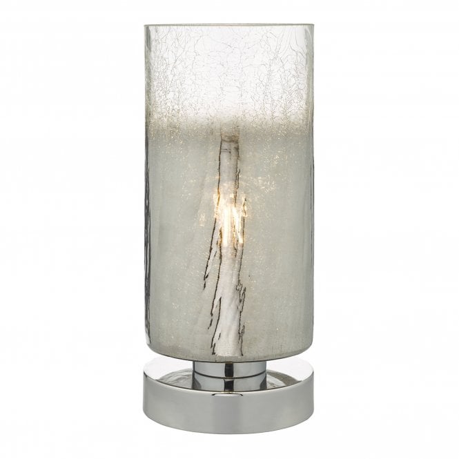 DEENA Table Lamp Crackle Glass and Polished Chrome Touch