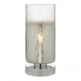 DEENA Table Lamp Crackle Glass and Polished Chrome Touch