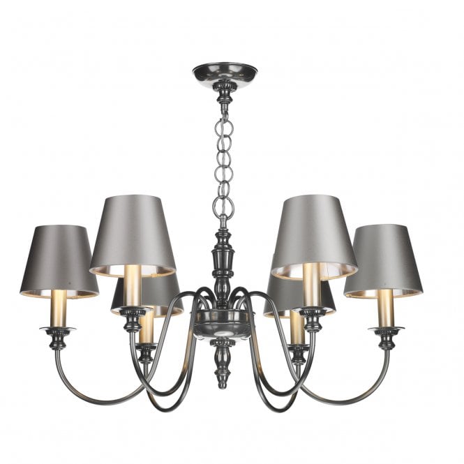 DICKENS 6 Light Ceiling Pendant Pewter (excludes shades)