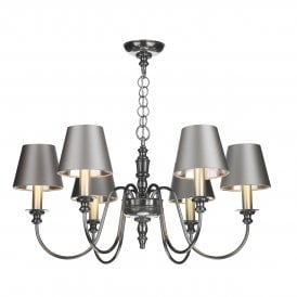 DICKENS 6 Light Ceiling Pendant Pewter (excludes shades)