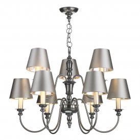 DICKENS 9 Light Ceiling Pendant Pewter (excludes shades)