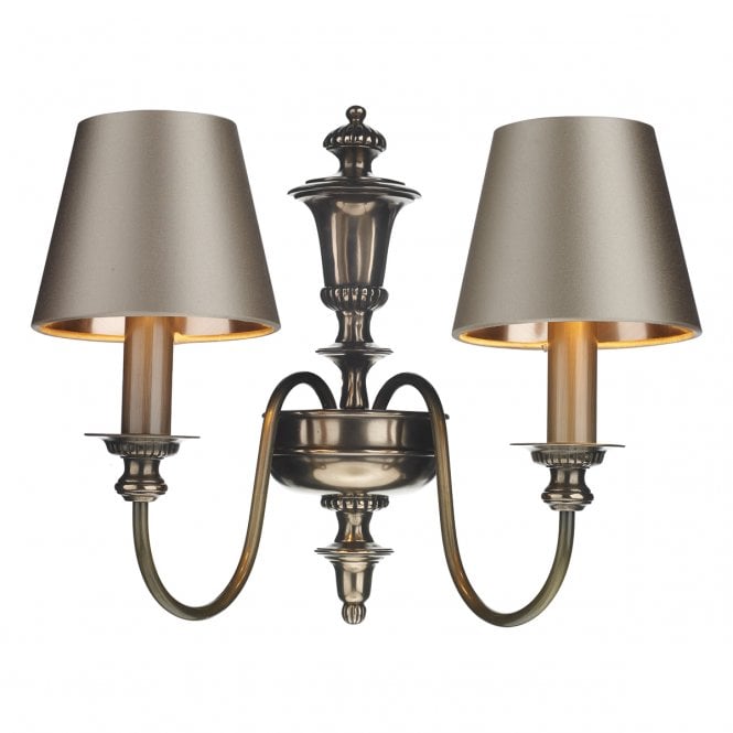DICKENS Twin Wall Light Bronze (excludes shades)