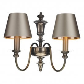 DICKENS Twin Wall Light Bronze (excludes shades)