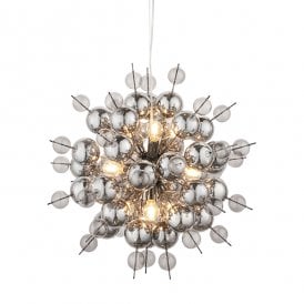 DORADUS Black Chrome Pendant With Tinted Glass Spheres