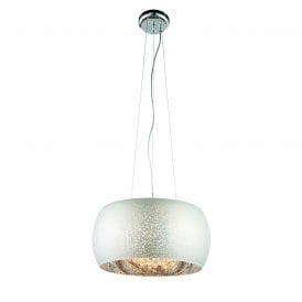 ECLIPSE 5 Light Pendant | Silver Plated Effect Glass & Clear Glass Drops