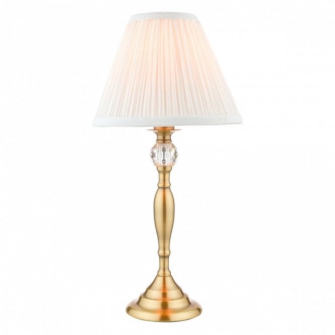 ELLIS Antique Brass Spindle Table Lamp with Ivory Shade
