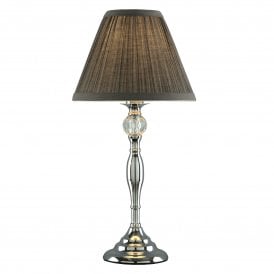 ELLIS Table Lamp in Polished Chrome with Cotton Shade
