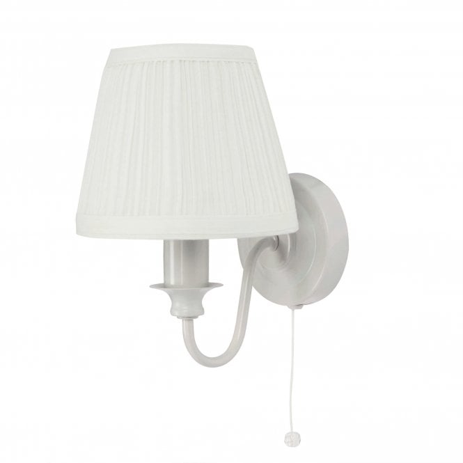 ELLIS Wall Light in Dove Grey with Cotton Shade