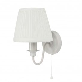 ELLIS Wall Light in Dove Grey with Cotton Shade