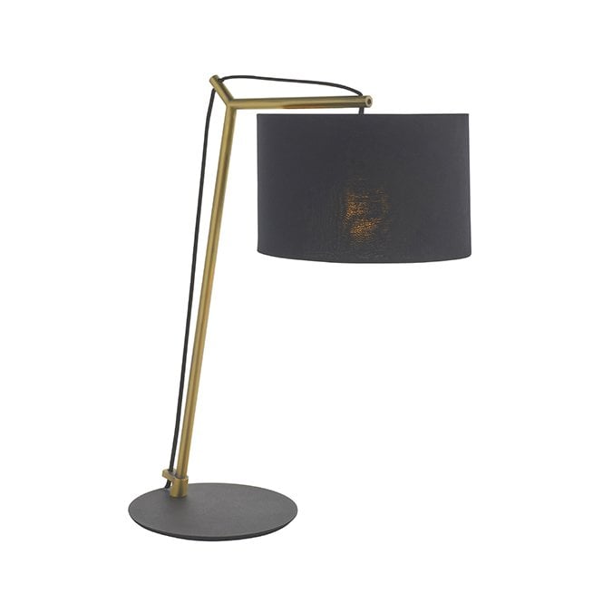 ELONGATE Angular Table Light In Matt Brass With Black Shade