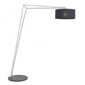 ELONGATE Xl Angular Floor Light In Matt Nickel With Black Shade